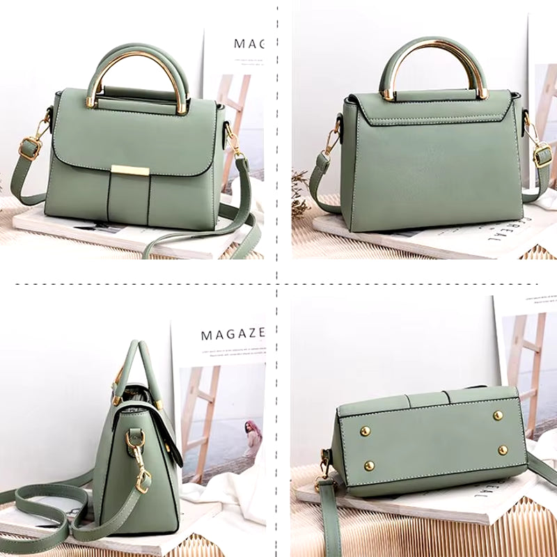 Simple Handbag for Women PU Leather Shoulder Bag Fashion Small Handle Bag Designer Crossbody Bag Daily Lady Shopping Hand Pouch